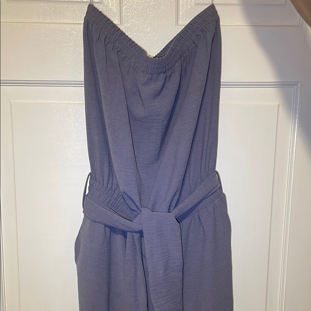 Elegant Strapless Purple Dress